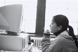 girl at a computer