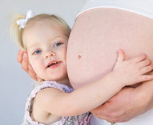 pregnant woman and girl