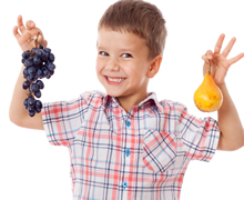 boy with fruit