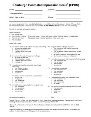 Postnatal depression screening