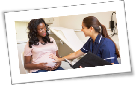 Perinatal Hepatitis- photo of nurse and preganant woman