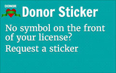 No symbol on the front of your license? Request a sticker