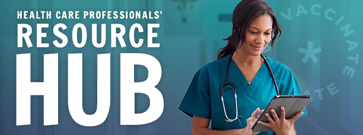 health care professionals' resource hub banner