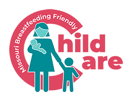 Missouri Breastfeeding Friendly Child Care logo -- picture of a woman and children