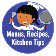 menus, recipes, kitchen tips