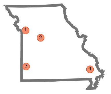 picture of the outline of the state of Missouri
