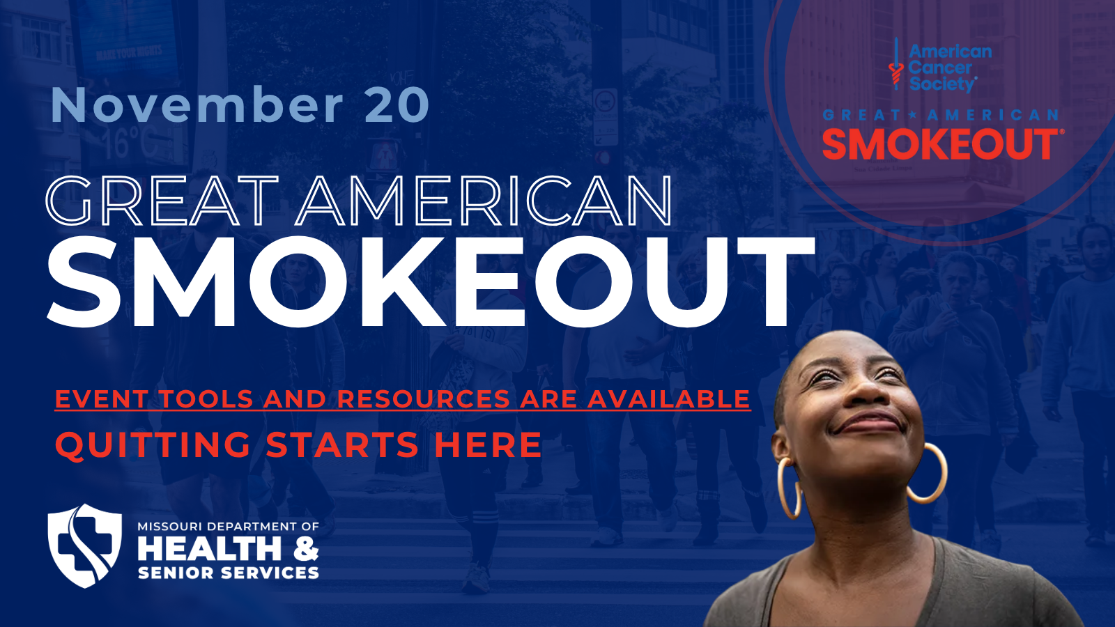 Great American Smokeout Twitter message