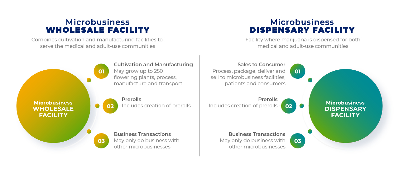 Microbusiness wholesale facility and microbusiness dispensary facility