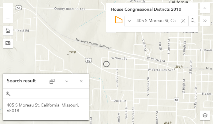 2010 Congressional District Search