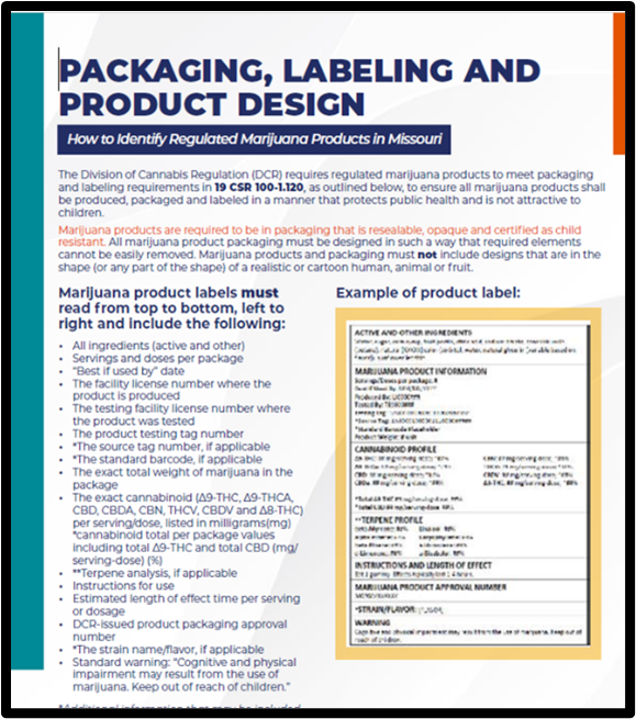 preview of How to identify regulated marijuana products in Missouri literature