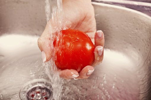 washing tomato