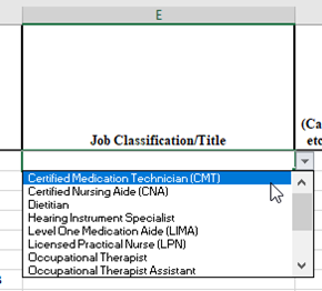 list of job classifications
