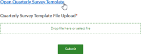 mouse cursor hovering over quarterly survey template
