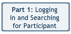 Part 1: Logging in and Searching for Participant