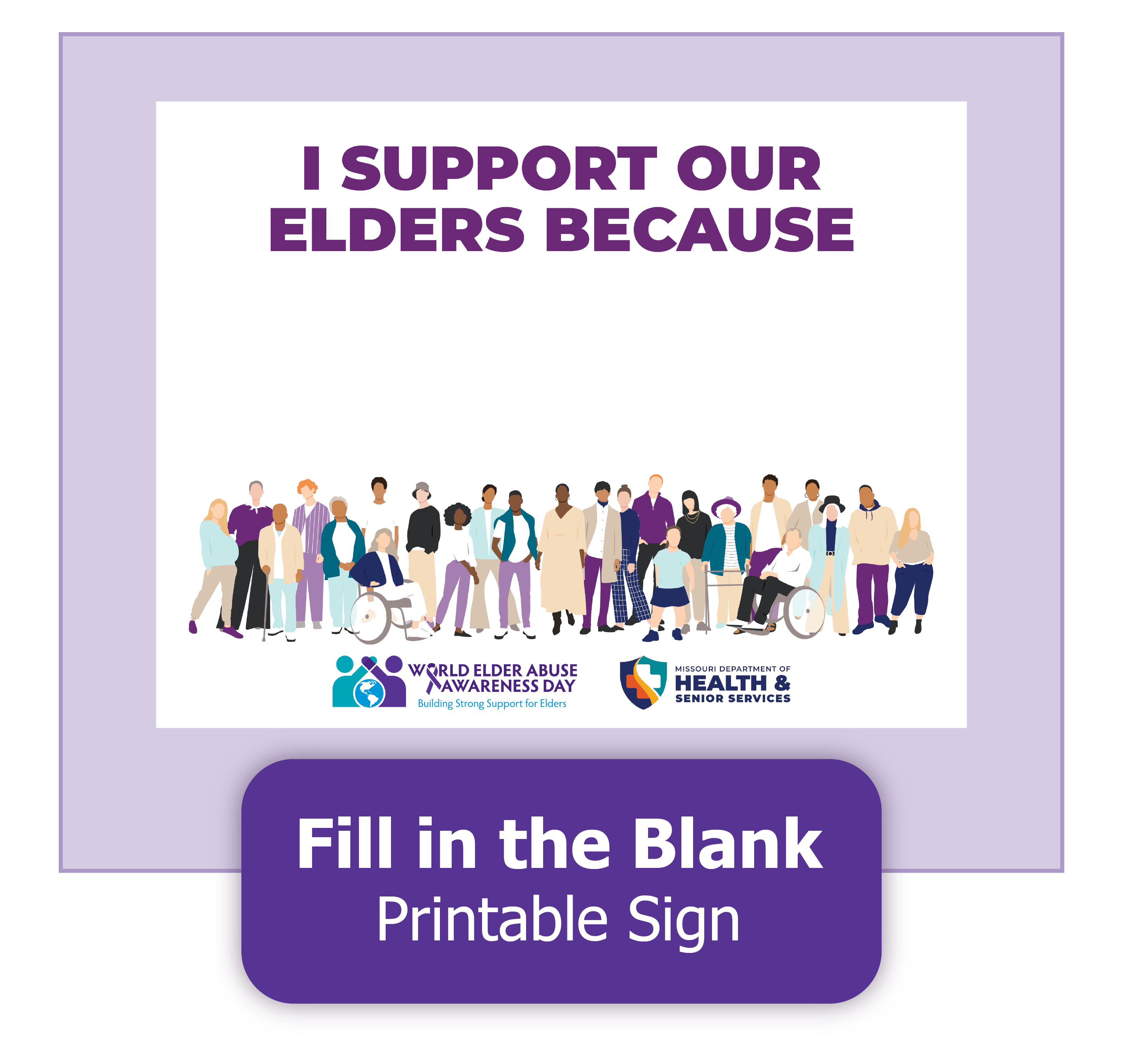 Sign that says I support our elders because