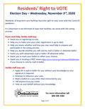 Residents right to vote flyer
