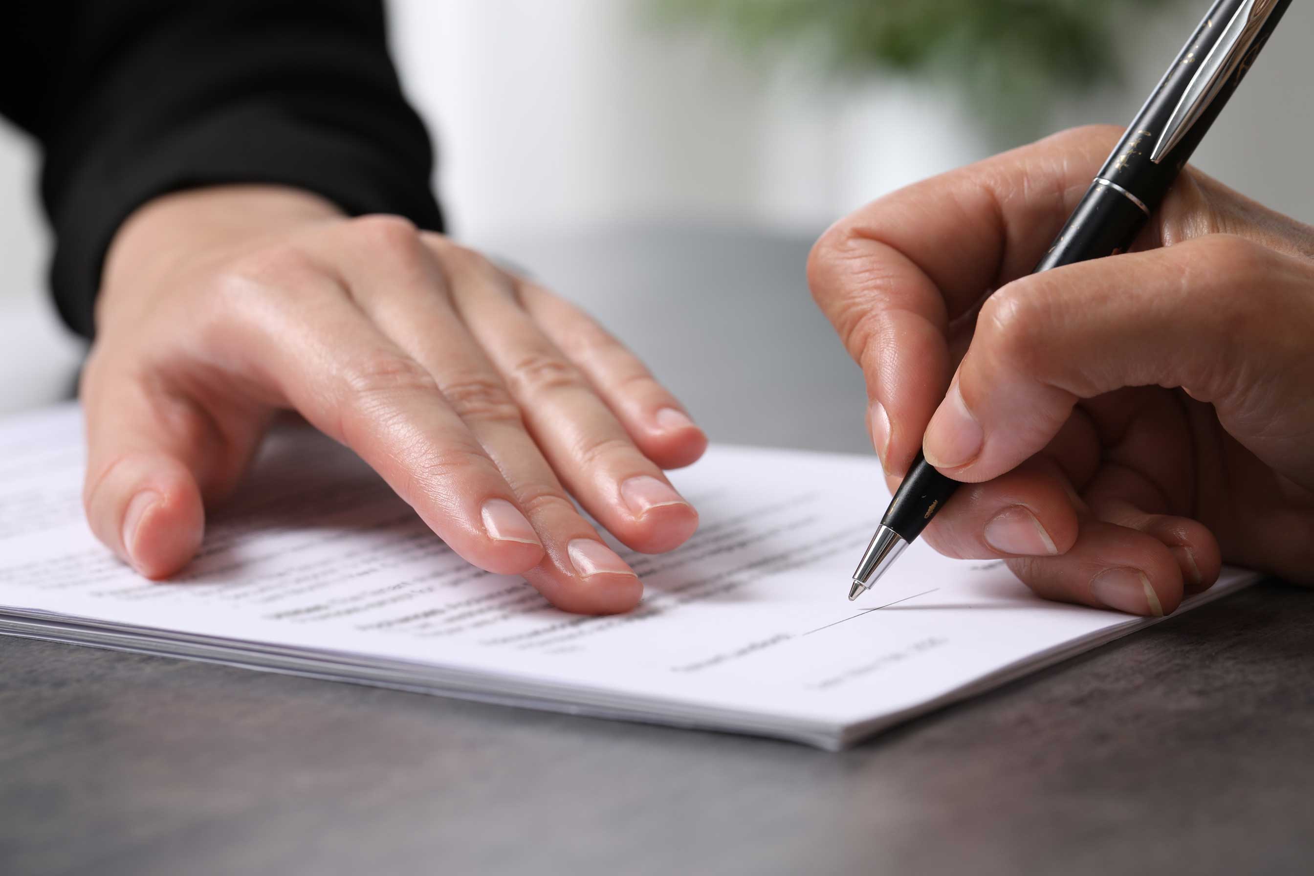 signing papers