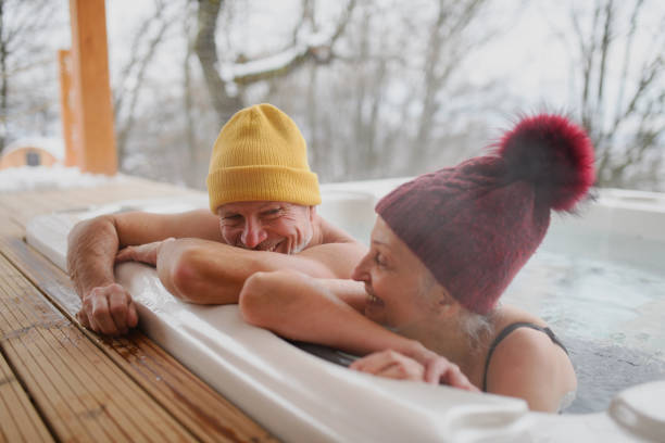 seniors in hot tub
