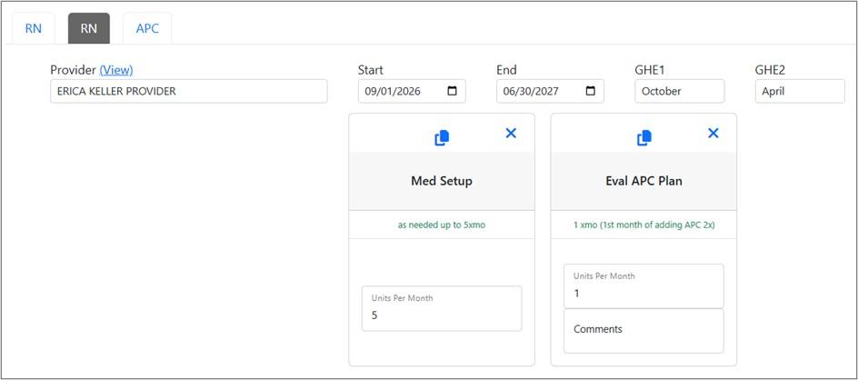 Case Management System Example of APC Authorization with No Monthly or Weekly RN Second Visit 
