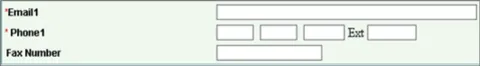 Enter your e-mail address, telephone number and fax number