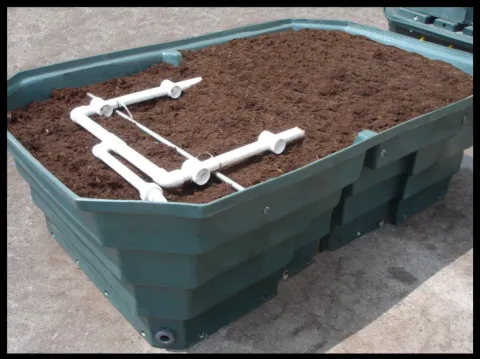 A large container of peat fiber.
