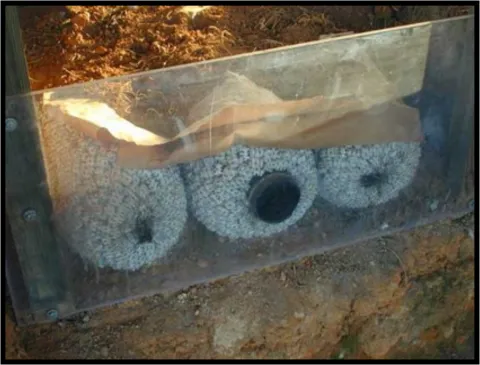 Image of a perforated flexible 4” inch pipe.