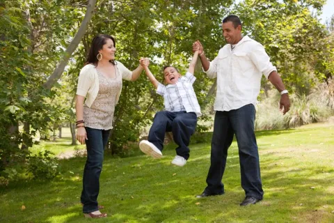 family playing 