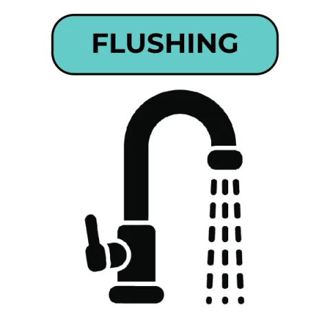 flushing water